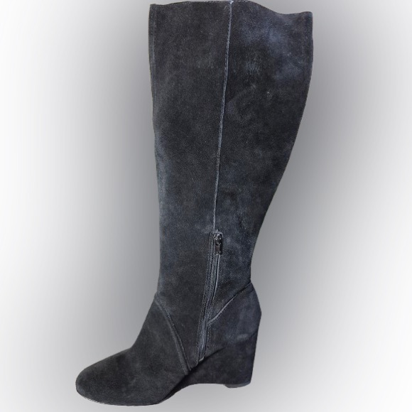 Kate Spade Tall  Black Suede Boots - Picture 4 of 9